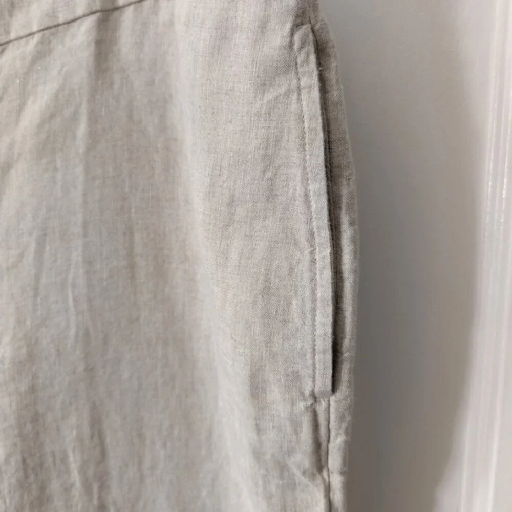 NWOT Chico's 100% Linen Pull On Pants Pockets Flax Size 3 (XL/16)
